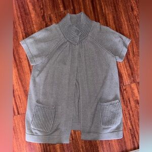 Y2K Gray Short Sleeve Knit Cardigan